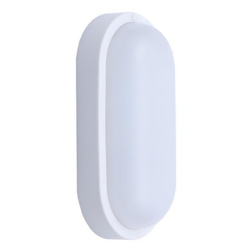[145-20040] APLIQUE DE PARED "SEINAS OVAL" LED 8W 205x105x54 12/24V AC/DC 6500K IP54 BLANCO PLUS ARTE ILLUMINA
