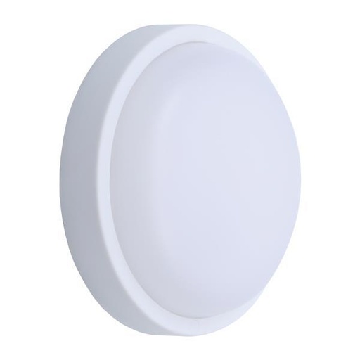 [145-20015] APLIQUE DE PARED "SEINAS ROUND" LED 12W Ø170X50 3000K IP54 BLANCO PLUS