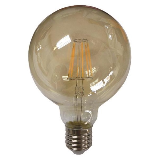 [147-78771] BOMBILLA GLOBO G125 E27 DECO GOLD GLASS DIMABLE 8W 2400K EUROLAMP