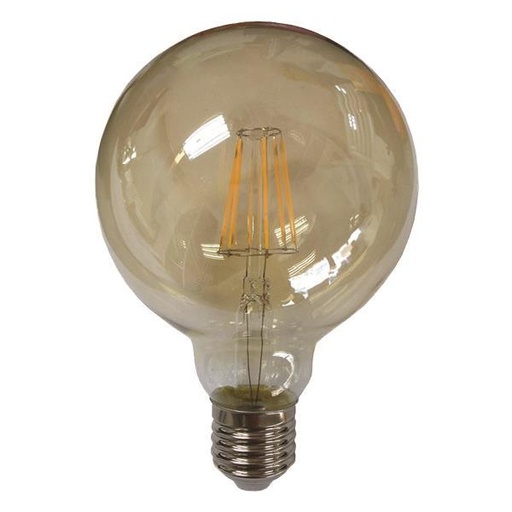[147-78770] BOMBILLA GLOBO G95 E27 DECO GOLD GLASS DIMABLE 8W 2400K EUROLAMP