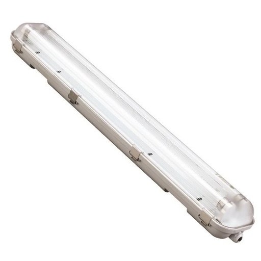 [147-56064] PANTALLA ESTANCA PARA TUBO LED 2x1,20m CON CLIPS INOX