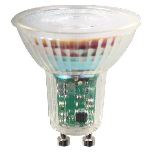 BOMBILLA LED GU10 5,5W 38° 175-250V REGULABLE CUERPO CRISTAL