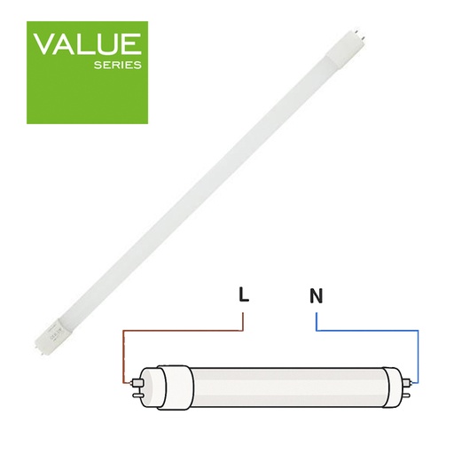 TUBO LED T8 300° 175-265V AC "CONEXIÓN 2 LADOS" VALUE
