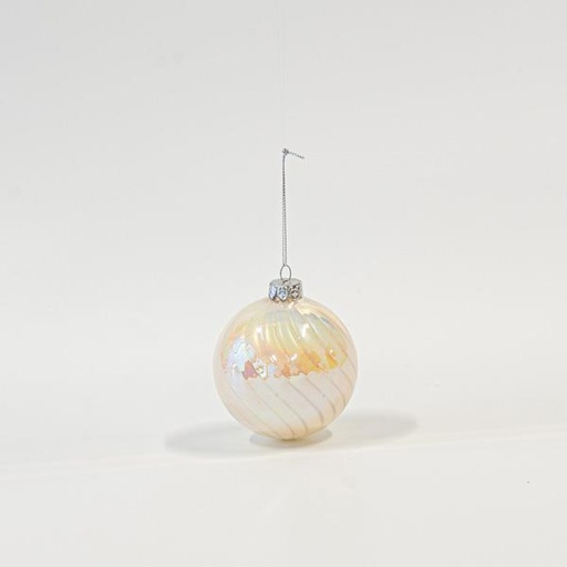 [600-45848] BOLA DE CRISTAL, BLANCA, PERLA, SET 4UNDS, 10cm