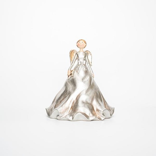 [600-45840] DECORATIVO DE POLIRESINA, ÁNGEL, ORO CLARO, 18x18x20,5cm