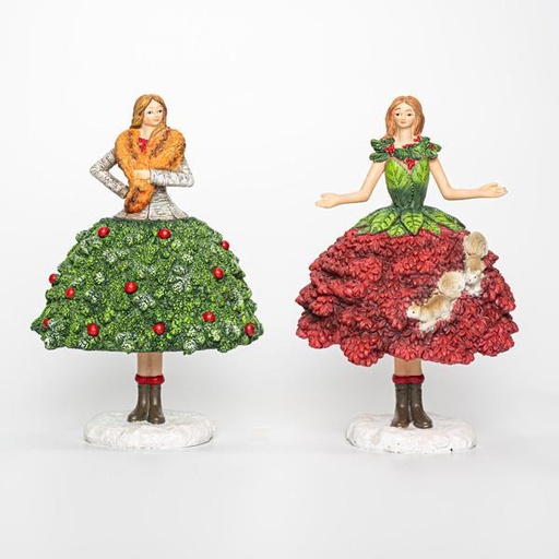 [600-45829] BAILARINAS DE POLIRESINA, 2 DISEÑOS, 15x13x22,50cm