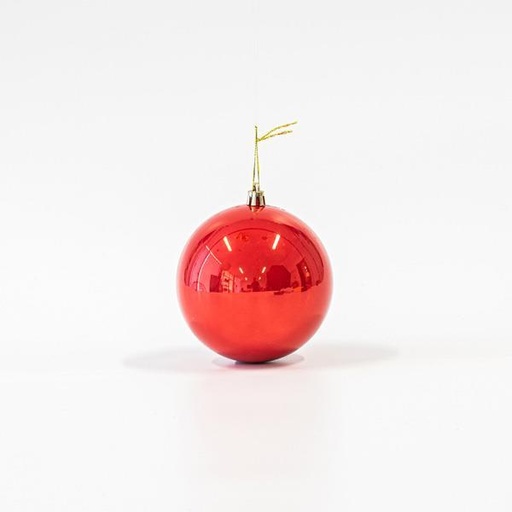 [600-45822] BOLAS DE PLÁSTICO, ROJO PERLA, SET 6 PIEZAS, 10cm