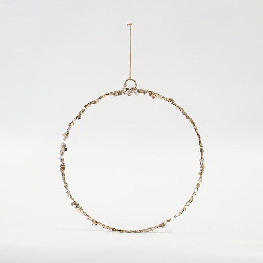 [600-45693] ARO DE ALAMBRE PARA COLGAR CON BRILLO, 30cm