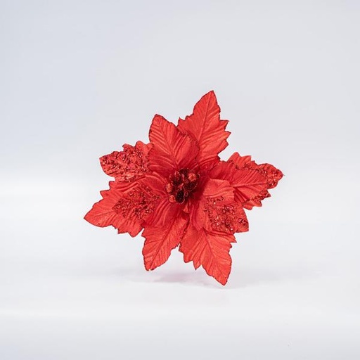 [600-45691] FLOR, ROJA, CON BRILLO, 37x60cm