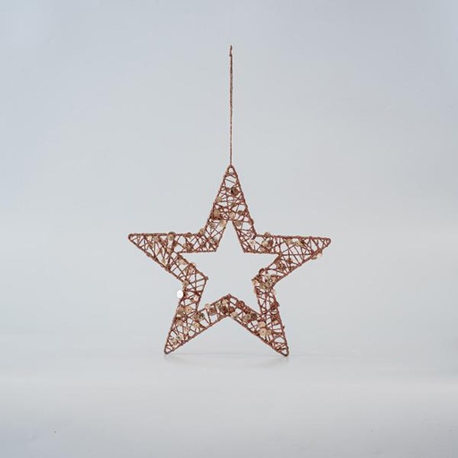 [600-45635] ESTRELLA CON LENTEJUELAS, CHAMPÁN, 25cm