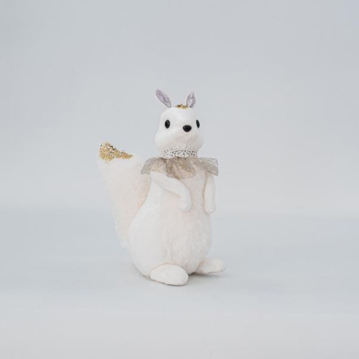 [600-45584] TERCIOPELO SEÑORA. ARDILLA, BLANCA, 15x14x27cm