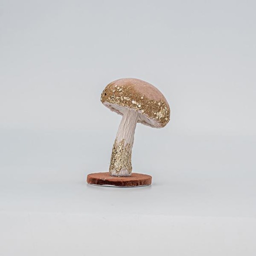 [600-45557] SETAS DE TERCIOPELO, SALMON, CON BRILLO DORADO, 7x13cm