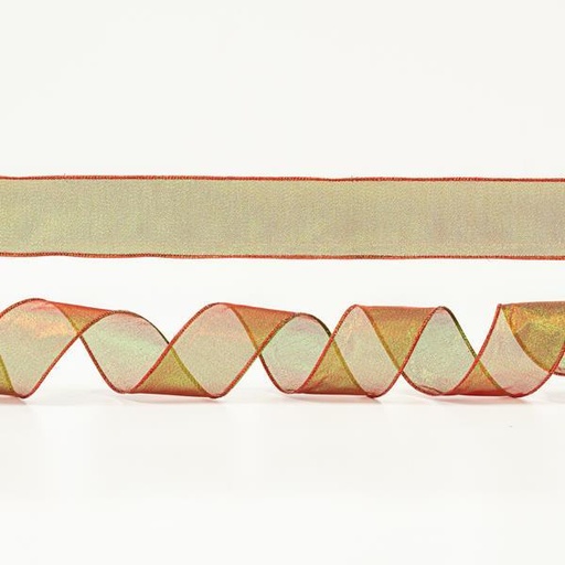 [600-45488] CINTA VERDE COLOR METALIZADO 6,35cm 10 YARDAS