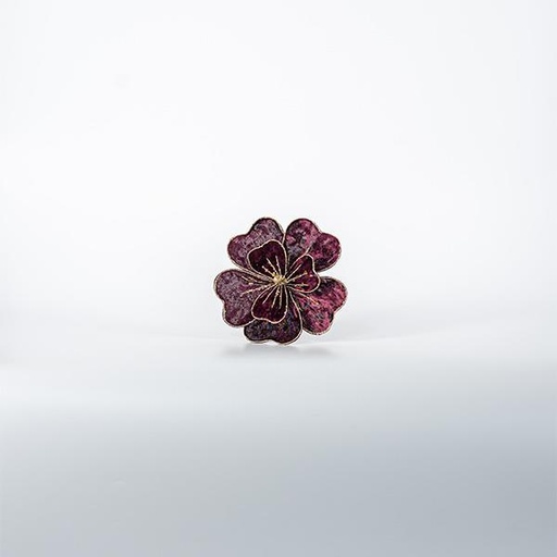 [600-45304] FLOR DE HIBISCO, BURDEOS, TERCIOPELO, 20cm