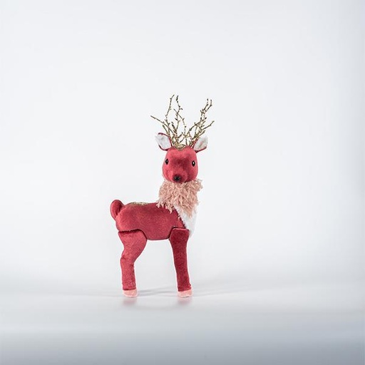 [600-45298] RENO DE TERCIOPELO, BURDEOS, 18x9x40cm