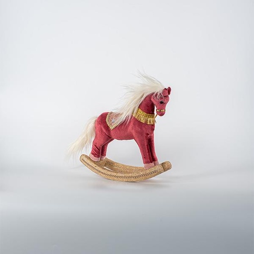 [600-44731] CABALLO DE TERCIOPELO, ROJO OSCURO, 30x31cm