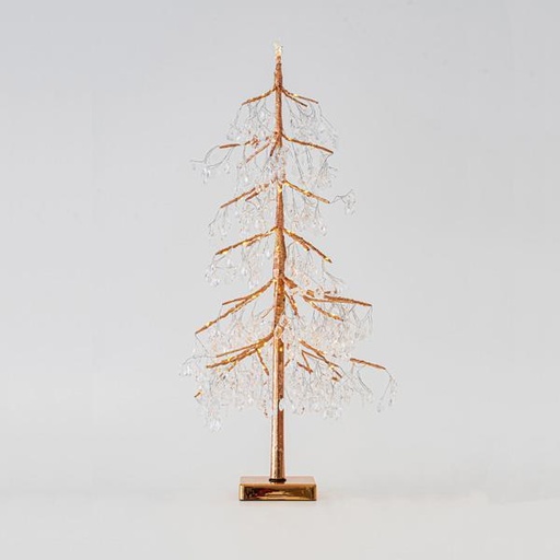 [600-30583] ÁRBOL DE BRONCE ACRÍLICO CON ESTRELLA SUPERIOR, ADAPTADOR FIJO, 80 MINI LED BLANCO CÁLIDO, 60cm, IP44