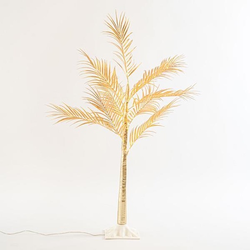 [600-30579] ÁRBOL DE HOJAS DE HELECHO CON HOJAS ORO 1,2m, ADAPTADOR, 80 MINI LED BLANCO CÁLIDO, CABLE 3m, IP44