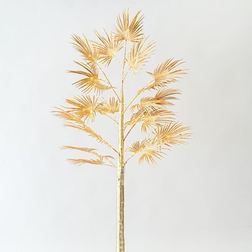 [600-30578] ARBOL DE HOJAS ANCHAS CON HOJAS ORO 1,8m, ADAPTADOR, 140 MINI LED BLANCO CÁLIDO, CABLE 3m, IP44