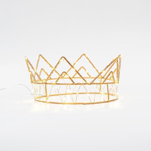 [600-22480] CORONA DE BRONCE ILUMINADA 21Χ9, 70 MINI LED, FUNCIONA CON BATERÍA, TEMPORIZADOR, CABLE COLOR COBRE, LED BLANCO CÁLIDO, CABLE 50cm, IP20