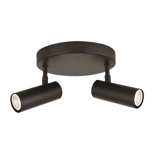 [145-25003] "CEILING SPOT ROSETTE" DOBLE GU10 SLIM NEGRO