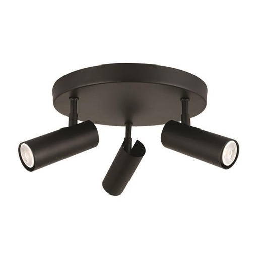 [145-25005] "CEILING SPOT ROSETTE" TRIPLE GU10 SLIM NEGRO 