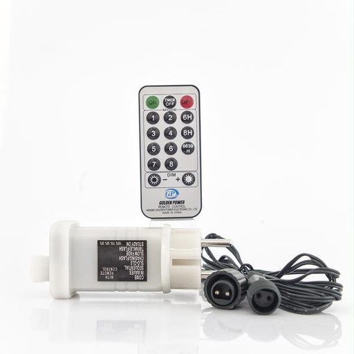 [600-11800] ADAPTADOR CON MULTIFUNCIÓN, 31V/12W, HASTA 1500 LED, MANDO A DISTANCIA (ON/OFF + TIMER + DIMMER), CABLE VERDE 3m, IP44