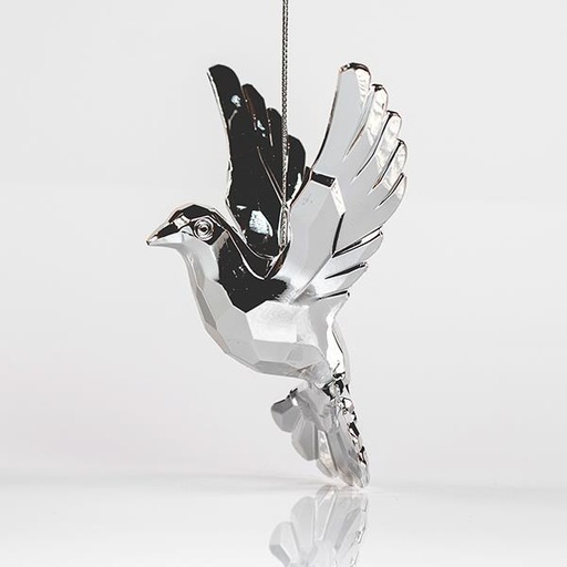 [600-44646] PAJARITO ACRILICO, PLATA, 10,2x7,6cm