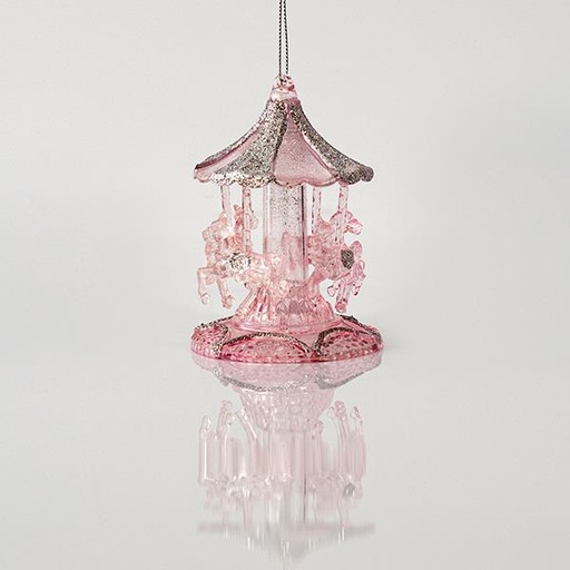 [600-44639] CARRUSEL ACRÍLICO CON BRILLO ROSA 7,5x10,8cm