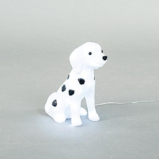 [600-40882] PERRO DÁLMATA ACRÍLICO, 4,5V, 30 LED BLANCO, CON ADAPTADOR, CABLE 500cm, 26x14x30cm, IP44