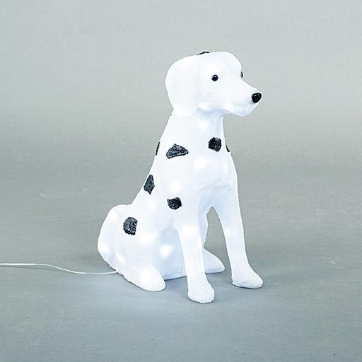 [600-40883] PERRO DÁLMATA ACRÍLICO, 4,5V, 60 LED BLANCO, CON ADAPTADOR, CABLE 500cm, 39x22x48cm, IP44