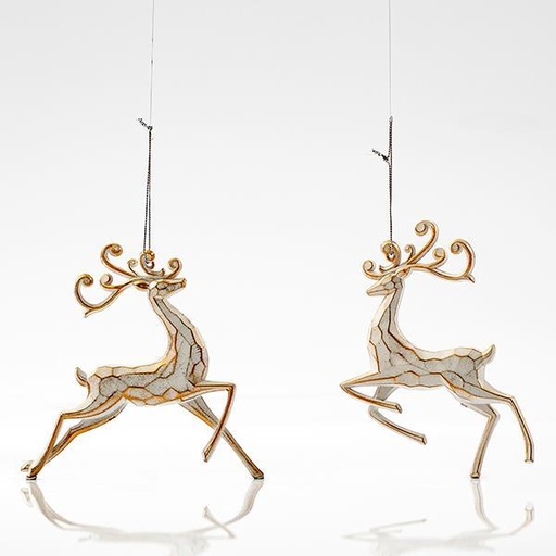 [600-44668] RENO ACRÍLICO BLANCO CON DORADO 2 DISEÑOS 14,5x14cm