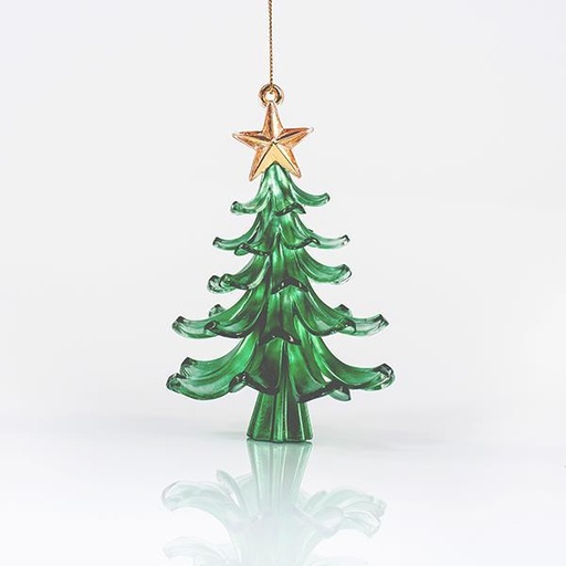 [600-44630] ÁRBOL DE ACRÍLICO 3D, VERDE, 8,8x12,8cm