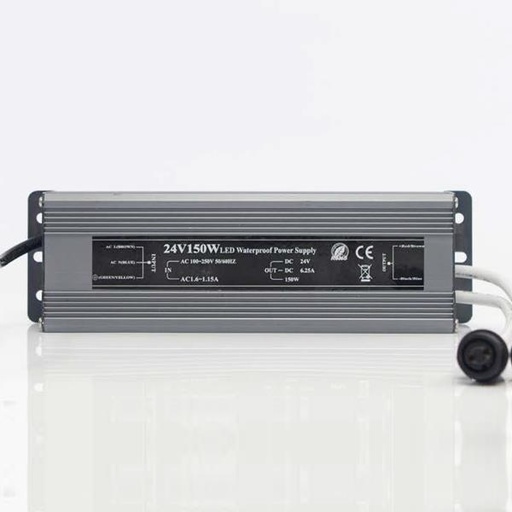 [600-11989] ADAPTADOR CON CABLE DE CAUCHO VERDE, 24V, 150W, 3m, IP67