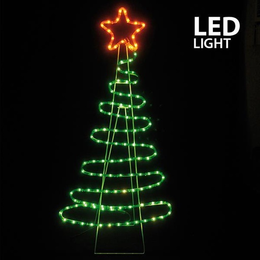 [600-20013] ÁRBOL, CABLE LUMINOSO LED 5m, 2 VÍAS, CON PROGRAMA, VERDE - NARANJA, 112x51cm, IP44