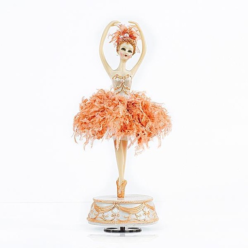 [600-44803] BAILARINA CON FALDA ROSA, SOBRE BASE, 33cm