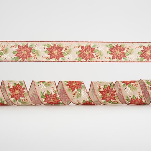 [600-44980] CINTA BEIGE, CON NOCHEVIEJA, 6,35cm, 10A