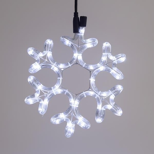 [600-20008] COPO DE NIEVE, CABLE DE LUZ LED 2m, 2 VIAS, BLANCO, 25x25cm, IP44