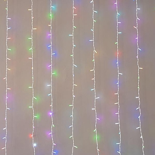 [600-11924] CORTINA 480 LED SYNCHRONOUS 5mm 300x300cm CONECTOR HASTA 6 HILO CAUCHO BLANCO SMART RGBW LED IP65 SIN CONTROLADOR