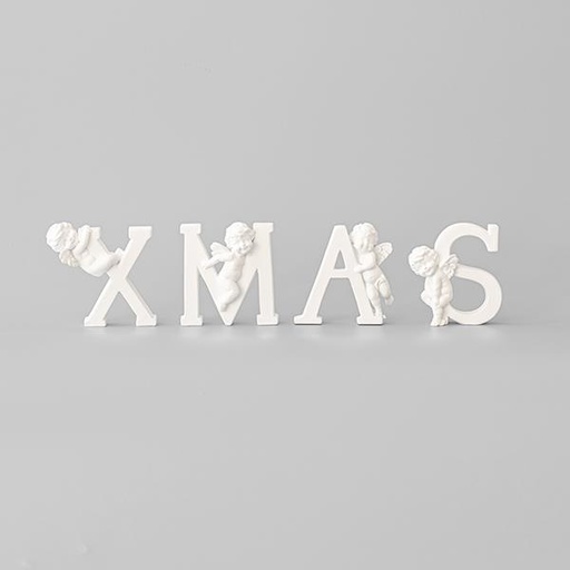 [600-44948] DECORATIVO NAVIDAD CON ÁNGELES, BLANCO, 8,3x8,5cm, 7,7x7,9cm, 8,1x7,8cm, 7,1x8cm