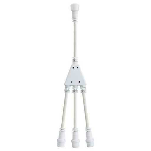 [600-11968] DIY, CONECTOR TIPO 1 A 3 CON HILO DE CAUCHO BLANCO POR 10cm, IP65