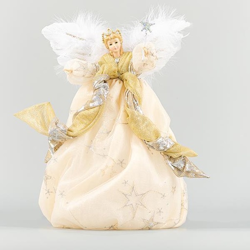 [600-44805] ÁRBOL TOP DE HADAS, BLANCO CON DORADO, CON VARITA MÁGICA 40cm