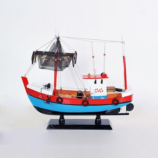[600-44993] BARCO DE PESCA, ROJO-AZUL CLARO, 38x12x34cm