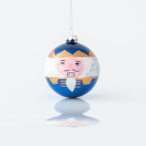 [600-45036] BOLA DE CRISTAL, AZUL, CON CASCANUECES, SET 4 UDS, 8cm