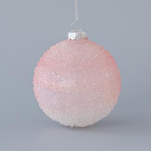 [600-45058] BOLA DE CRISTAL, ROSA, CON BRILLO, SET 4PCS, 8cm