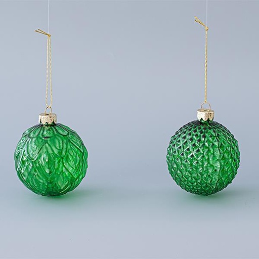 [600-45183] BOLA DE CRISTAL, VERDE TRANSPARENTE, SET 4PCS, 8cm