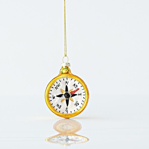 [600-45171] ADORNO DE VIDRIO, BRÚJULA, 5,2x1,8x6,4cm