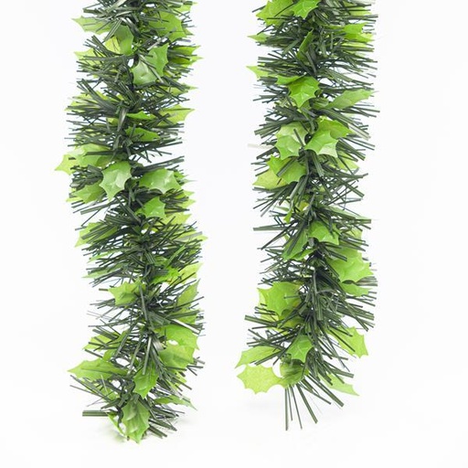 [600-30302] TRENZA VERDE HOJAS DE MUÉRDAGO, _9, 200 cm