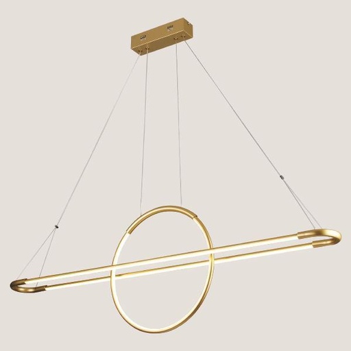 [144-16002] LAMPARA DE TECHO SUSPENDIDA LINEAL LED 45W 3000K 120x150 ORO