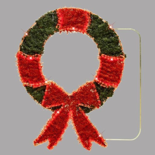 [600-23066] DECORACIÓN COLGANTE DISEÑO PROFESIONAL ALUMINIO, CORNILLA CON LAZO, CUERDA LUZ LED ROJA, 93_123, IP44